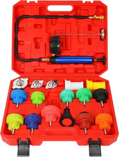 Vista 8 de Yonligonju Kit de probador universal de fugas de presión de radiador, kit de probador de presión de refrigerante automotriz para motocicleta