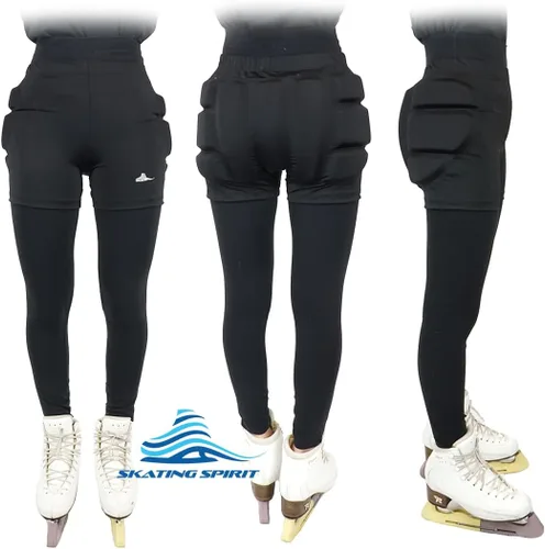 Vista 2 de Skating Spirit Pantalones cortos acolchados protectores para el coxis de la cadera y los glúteos para hielo patinaje sobre ruedas, patinaje sobre