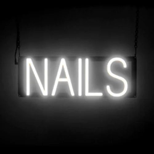 Vista 23 de SpellBrite MANI-PEDIS - Letrero para salones de manicura Letreros relacionados con salones de uñas con aspecto de neón, luz LED roja 33.4 x 6.3