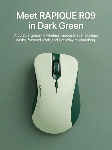 Vista 8 de RAPIQUE Ratón inalámbrico Bluetooth, Bluetooth dual y receptor USB 2.4G, clics silenciosos, mouse ergonómico de 6 botones para mano derecha, DPI