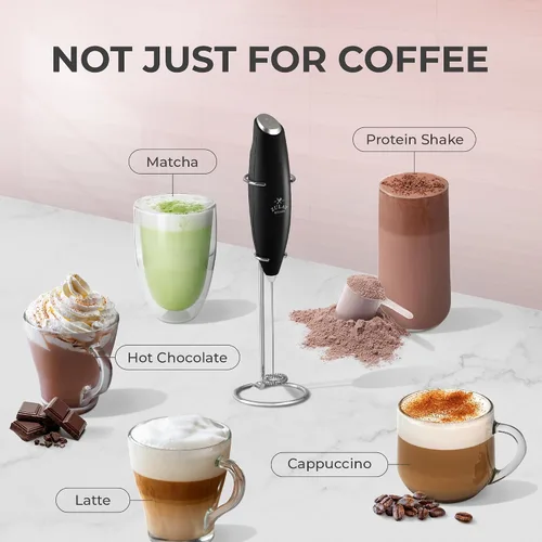 Vista 265 de Zulay Milk Boss Espumador de leche potente manual, hace espuma para latte, batidor para mezclar bebidas, café, miniespumador para capuchino, frappé