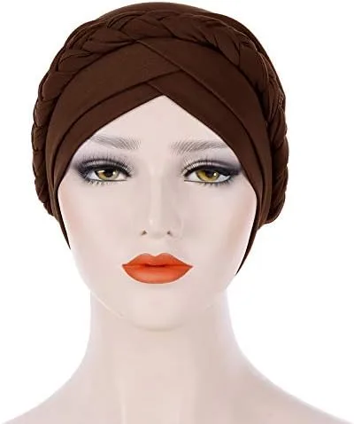 Vista 4 de Novarena Turbante africano para mujer, gorro preatado con nudo