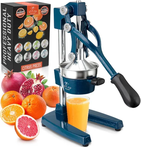 Vista 54 de Zulay Kitchen Exprimidor de hierro fundido, exprimidor de naranja resistente con coladores desmontables para una fácil limpieza, prensa de cítricos