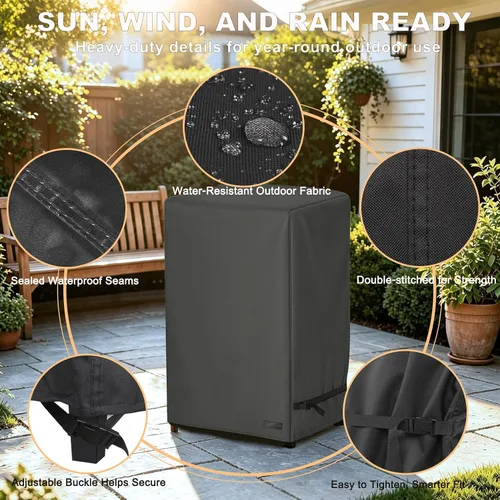 Vista 3 de NetttyPro - Funda para ahumador eléctrico de exterior Masterbuilt de 30 pulgadas, impermeable, resistente, cuadrada, vertical, para parrilla Negro
