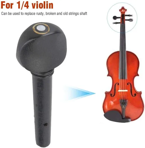 Vista 6 de Bnineteenteam 4 clavijas para violín, cuerdas de violín, accesorios de madera maciza de ébano para violín de 1/2 1/4 1/8
