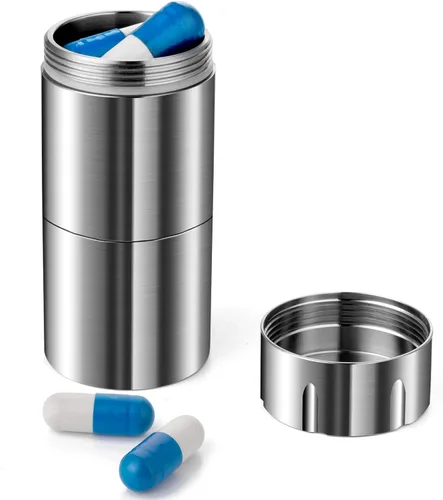 Vista 2 de Pastillero portátil de un solo compartimento+contenedor organizador de píldoras de doble compartimento