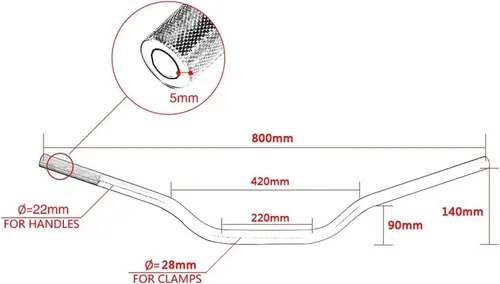 Vista 2 de Manillar universal de motocicleta de 31.5 in 1.102 in Rizoma para Yamaha MT-07 MT-09 R1 R3 R6 R15 R25 para Ho.nda CB50R CB500X NC700X DKEKE