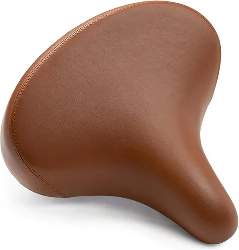 Vista 10 de Bikeroo Wide Cruiser Saddle - Comfort Seat Fits Indoor & Outdoor Bicycles - Steel Spring & Elastomer Suspension - Memory Foam