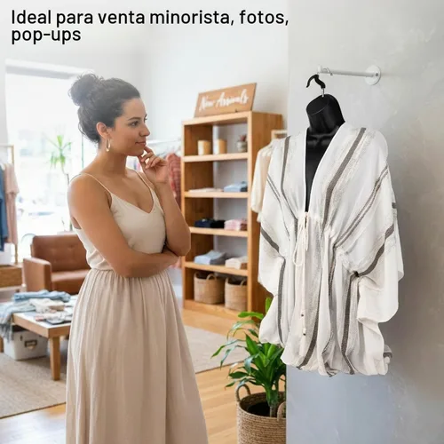Vista 4 de SSWBasics - Torso maniquí femenino negro con gancho, tallas de mujer 5-10