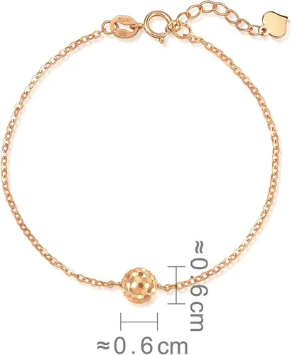 Vista 6 de CHOW SANG SANG Pulsera de cuentas de oro rosa de 18 quilates para mujer 92530B