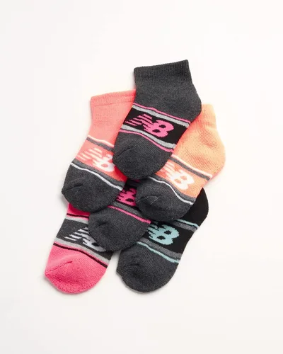 Vista 3 de New Balance Calcetines de bebé para niña, paquete de 6 calcetines de corte de cuarto (bebéniño)