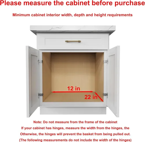 Vista 3 de Sikarou Organizador de gabinete extraíble, estante deslizante resistente, cesta de madera y alambre, cajón extraíble para cocina debajo