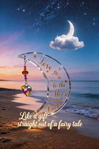 Vista 3 de Figura de luna de cristal "I Love You to the Moon and Back
