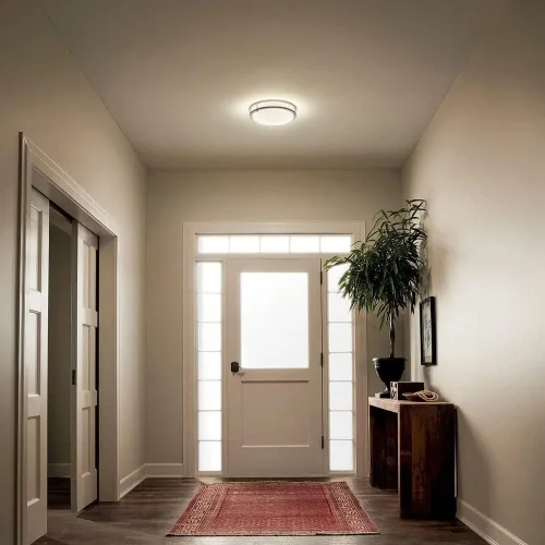 Vista 9 de Kichler Avon - Luz LED empotrada de 14 pulgadas, bronce antiguo Lámpara de techo LED regulable para baños, dormitorios, pasillos y oficinas