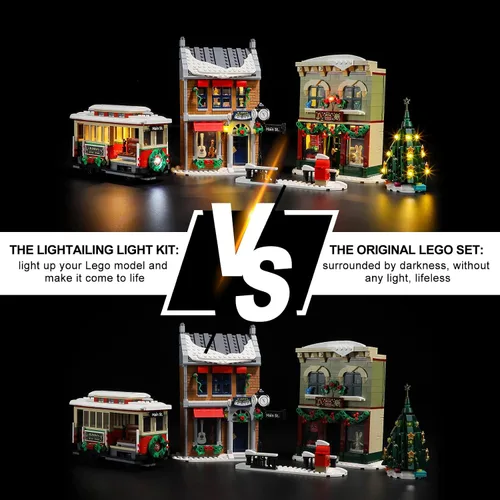 Vista 5 de LIGHTAILING Luz para Lego-10308 Christmas-High-Street - Kit de iluminación LED compatible con el modelo de bloques de construcción Lego - NO