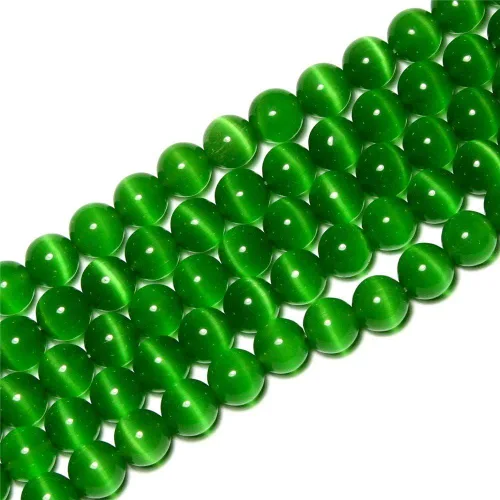 Vista 31 de Cuentas de Ojo de Gato Negro, Redondas de 6 mm, Piedras Preciosas Semipreciosas Sueltas para Fabricación de Joyas (63-66 piezas/cadena)