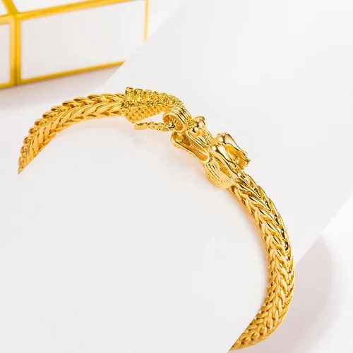 Vista 4 de H&Beautimer Pulsera de cadena de dragón de plata de ley 925 de moda, 5MM-7 "8" 9" Brazalete de eslabones laterales gruesos sólidos para hombre