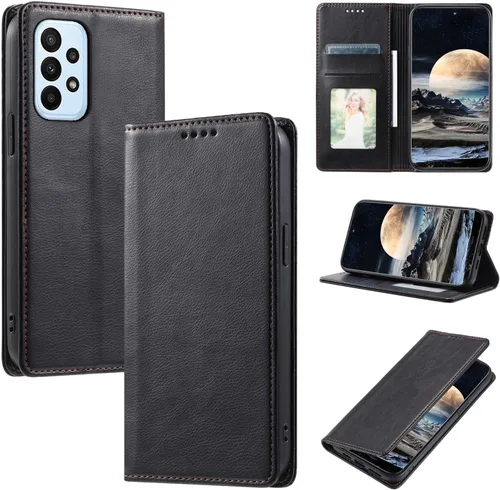 Vista 67 de Funda de cuero compatible con Google Pixel 7, compatible con Google Pixel 7 5G GVU6C GQML3 Flip Folio PU Funda de cuero negro