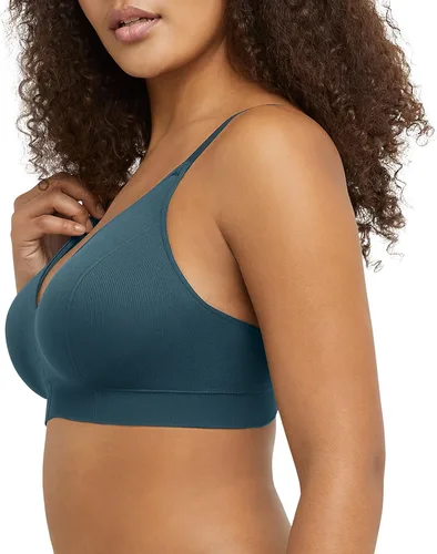 Vista 2 de Maidenform Bralette sin costuras M Rib para mujer, brasier sin hilos suave, tirantes convertibles