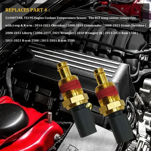 Vista 7 de Sensor de temperatura del refrigerante del motor, sensor de temperatura del agua, sensor de temperatura ECT de piezas de automóvil compatible