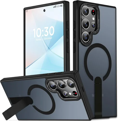 Vista 12 de Funda para Samsung Galaxy S24+ Plus [soporte integrado], compatible con carga inalámbrica MagSafe, [prueba de caídas de grado militar] Funda Azul