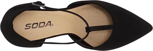 Vista 5 de Soda Bahia Zapato de tacón medio con correa en T para mujer con puntera puntiaguda y espalda cerrada