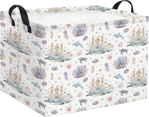 Vista 33 de Cesta rectangular de almacenamiento para bebés y niños, para el hogar, cocina, niñas, lindo contenedor de almacenamiento de juguetes, organizador