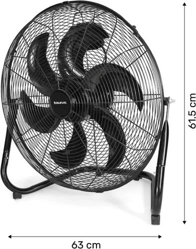 Vista 8 de Taurus FLASH - Ventilador industrial de piso de 20 pulgadas, ventilador de parrilla de metal de alta velocidad con cuchillas de plástico