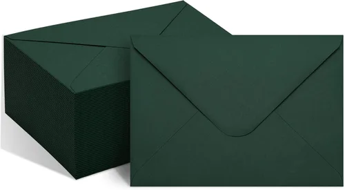 Vista 12 de 50 paquetes de sobres A7 para invitación, sobres negros de 5x7 con solapa en V, ideales para graduación, invitación, baby shower, boda y tarjetas