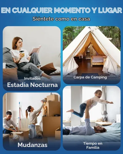 Vista 8 de KINGJERRY Colchón de aire doble con bomba integrada y 4 asas portátiles, colchón inflable elevado de 18 pulgadas para invitados, cama de aire
