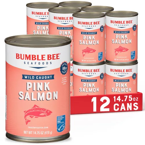 Vista 13 de Bumble Bee Prime Atlantic Salmon, lata de 5 onzas - Salmón Premium - 24g de proteína por porción - Sin Gluten y Kosher