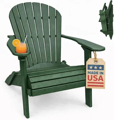 Vista 17 de POLY LUMBER – Silla plegable Adirondack con asiento enrollado Heavy Duty EVERLASTING Lifetime PolyTuf HDPE - HECHO EN EE. UU. - AMISH CRAFTED., Azul