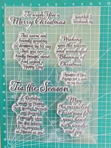 Vista 2 de Tis Season Sello de Goma Transparente con Sentimientos, Dichos y Frases de Feliz Navidad para Álbumes de Recortes/Fotos Decorativas y Elaboración