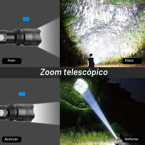Vista 4 de BERCOL Linternas recargables de alto lúmenes, 90000 lúmenes, luz LED súper brillante, 5 modos, luz de flash de mano impermeable IPX5 para el hogar