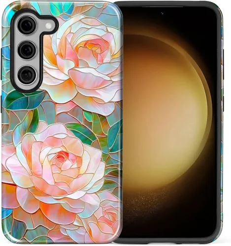 Vista 111 de Funda compatible con Samsung Galaxy S23, funda híbrida de protección rígida de 2 capas, a prueba de golpes, funda protectora resistente para Lata