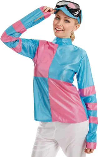 Vista 2 de fun shack Disfraz de jockey para mujer, disfraz de jinete de caballo para mujer, traje de jockey, disfraz de Halloween de jockey, disfraz ecuestre