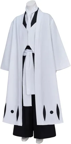 Vista 2 de MelangCos Disfraz de Hirako Shinji para hombre, uniforme de Toshiro Hitsugaya, disfraz de Halloween