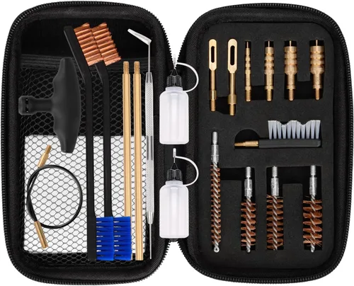 Vista 8 de BOOSTEADY Universal Handgun Cleaning kit .22,.357,.38,9mm,.45 Caliber Pistol Cleaning Kit Bronze Bore Brush and Brass Jag Adapter