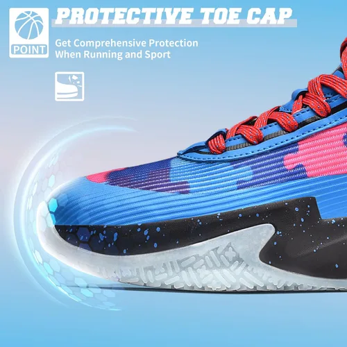 Vista 3 de ASHION Men's Basketball Shoes Mid Basketball Sneakers Non-Slip Outdoor Cushioning Workout Shoes