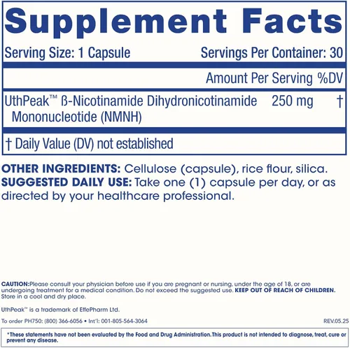 Vista 6 de NMNH puro (mononucleótido de dihidronicinamida) 250 mg 30 cápsulas Optimizador NAD+ Probado en laboratorio triple de terceros