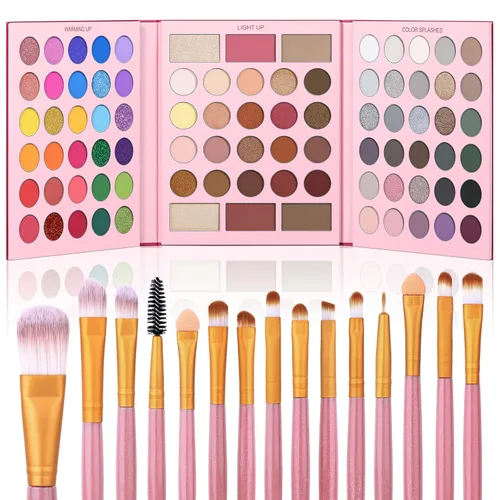Vista 7 de UCANBE Paleta de sombra de ojos desnudos de 60 colores, paleta de maquillaje de desnudos neutros cálidos, brillo mate natural, sombras de ojos