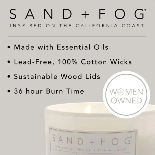 Vista 9 de Sand + Fog Vela perfumada – Vainilla de Tahití – Aromas y tamaños adicionales – Mecha 100% algodón sin plomo – Velas de lujo para ambientar