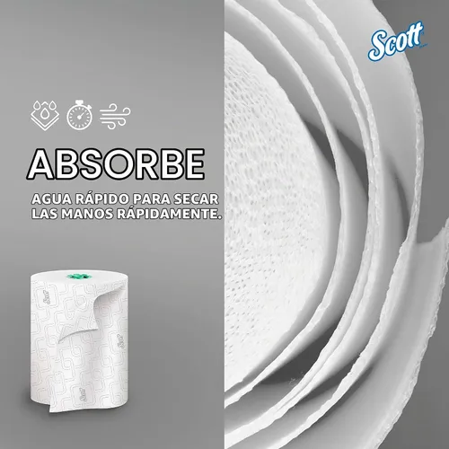 Vista 8 de Scott Professional Toallas de papel duro de alta capacidad, a granel (25700), enrolladas duras, diseño elevado, bolsillos de absorción, blanco