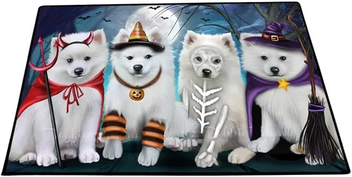 Vista 23 de Doggie of the Day American Eskimo Dogs Floor Mat - 4th of July Independence Day - Best Dog Doormat - Protector Decor - Unique Portrait Art - Premium