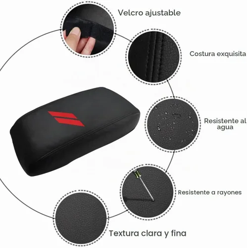 Vista 5 de INTGET Funda para reposabrazos de consola central de automóvil para Dodge Durango Accesorios 2011-2020, funda de cuero para reposabrazos, funda