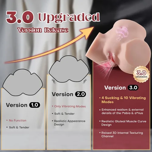 Vista 3 de Masturbador masculino de bolsillo para 4 chupadores y 10 vibradores, muñeca sexual automática para hombres con dos motores ultra potentes, juguete