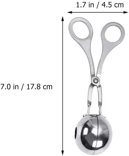 Vista 6 de YARDWE 3 piezas de acero inoxidable carne baller albóndigas fabricante cuchara DIY molde tijera pescado arroz bola clip pinzas hielo cocina cocina