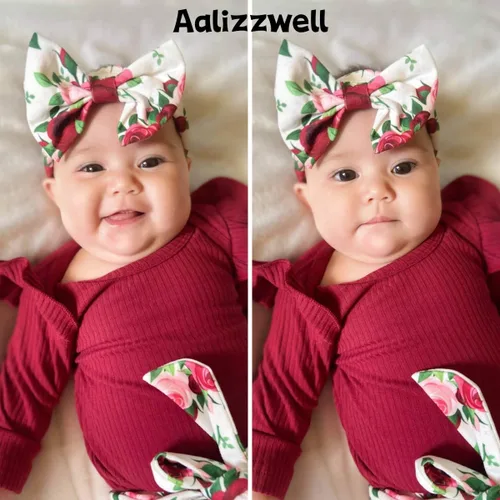 Vista 2 de Aalizzwell Conjunto de mameluco acanalado para bebé recién nacido prematuro para otoño e invierno