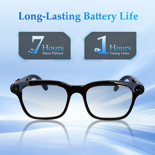 Vista 5 de Lentes inteligentes AI con cámara de 8 MP, grabación de video de 1080P y fotos HD para hombres y mujeres, gafas Bluetooth de audio de oído abierto