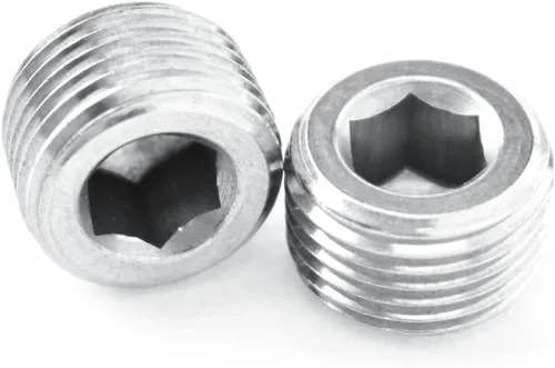 Vista 3 de SDTC Tech Paquete de 5 accesorios de enchufe de tubería 1/4 "NPT macho rosca 304 de acero inoxidable interno hexagonal adaptador avellanado